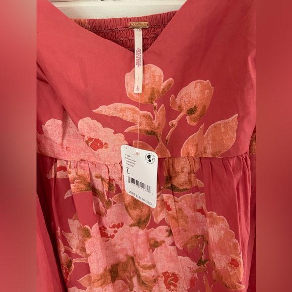 NWT FREE PEOPLE Peony Baby Doll Mini Dress in Femme Combo LARGE $148 - Picture 7 of 7